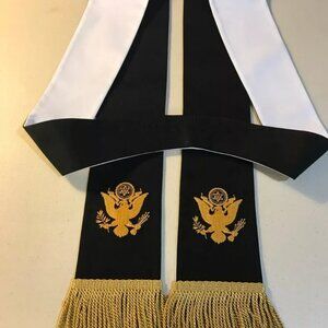 Reversible Black and Gold Military Chaplain Stole, Army Chaplain Stole